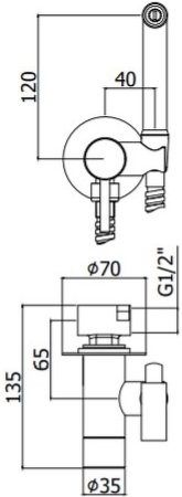 Гигиенический душ со смесителем Paffoni Tweet Round ZDUP110HGSP Золото медовое брашированное 