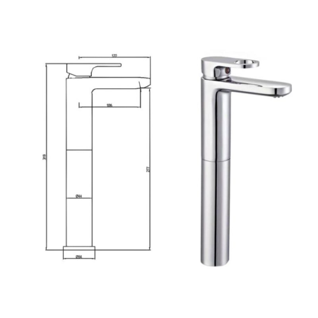 Смеситель для раковины Hoffnung HFG-6701 хром 