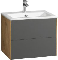 Тумба под раковину Aquaton Сохо 60 1A258001AJA00 подвесная Дуб веллингтон Графит софт