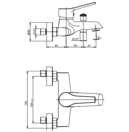 Смеситель для ванны Paini Messina MECR111KM Хром 