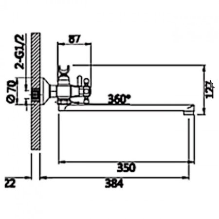 Cмеситель для ванны ViEiR V130141 Хром 