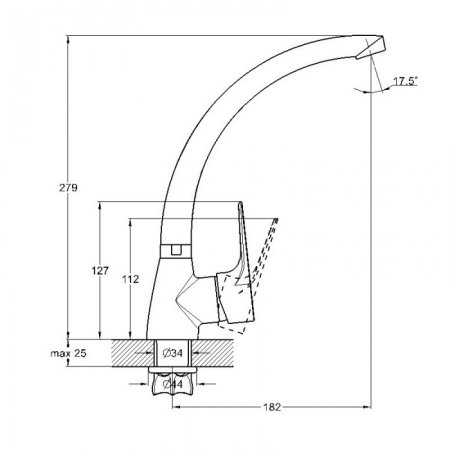 Cмеситель для кухни HANSEN H59004 Хром 