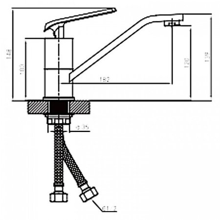 Cмеситель для кухни ViEiR V333522-F Белый 