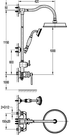 Душевая система Swedbe Terracotta Art 2511 Терракота 