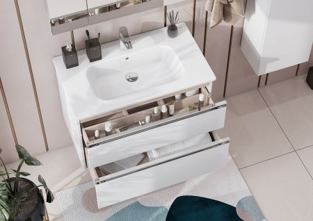 Тумба под раковину Roca The Gap 80 A857399806 подвесная Белый глянец 