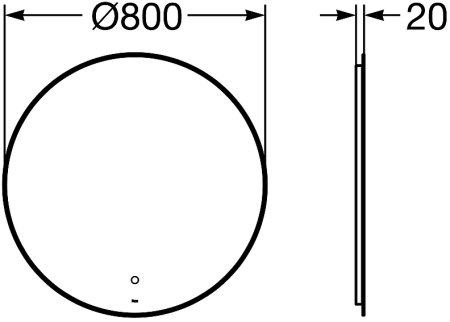 Зеркало Roca Luna 80 ZRU9307558 с подсветкой с сенсорным выключателем 
