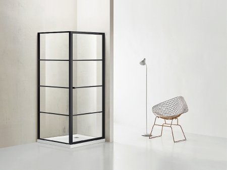 Душевой уголок Azario Richmond 100х100 R AZ-NAG1221 1000 профиль Черный стекло прозрачное 