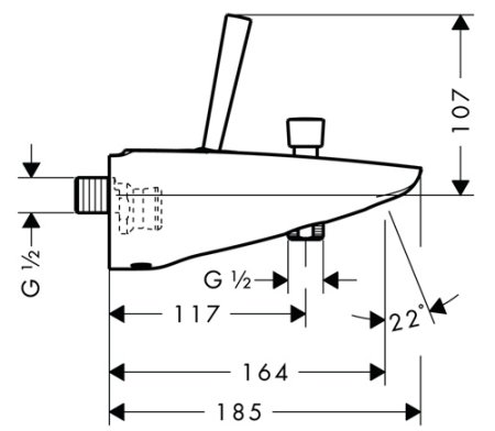Смеситель Hansgrohe PuraVida 15472000 для ванны с душем 