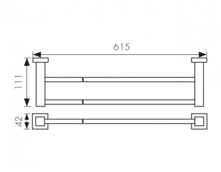 Полотенцедержатель Kaiser KH-4308 двойной Бронза 
