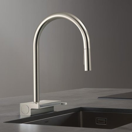 Смеситель Hansgrohe Aquno Select M81 73831800 для кухонной мойки, сталь 