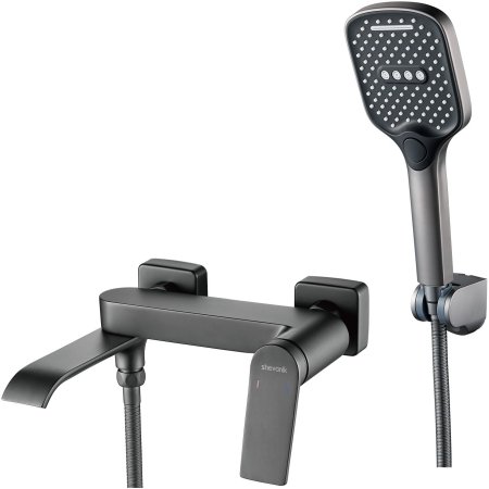 Смеситель для ванны Shevanik S4102T, оружейная сталь 