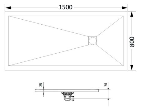 Поддон для душа RGW Stone Tray ST-0158W 80х150 