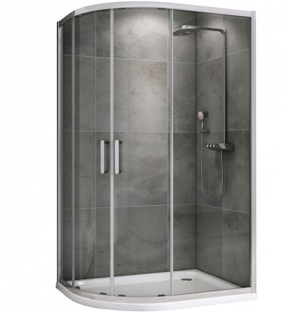 Душевой уголок Abber Schwarzer Diamant 100x80 AG01180 профиль Хром стекло прозрачное 