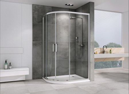 Душевой уголок Abber Schwarzer Diamant 100x80 AG01180 профиль Хром стекло прозрачное 