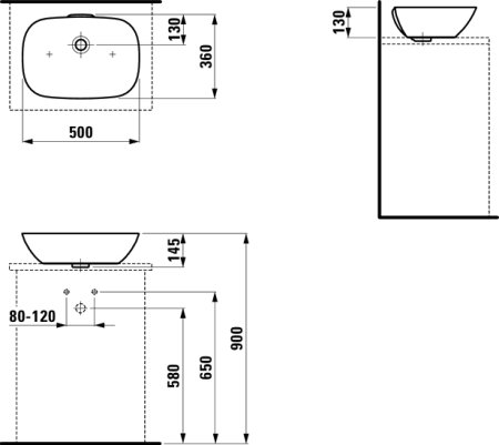 Раковина Laufen Ino 8.1230.2.000.109.1 50 см 