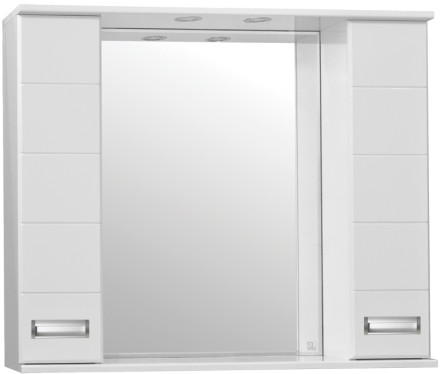 Зеркало со шкафом Style Line Ирис 100 С с подсветкой Белый глянец 