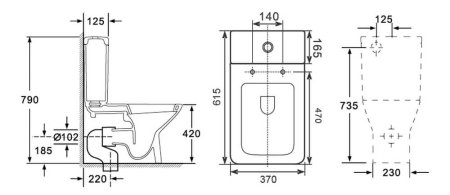 Унитаз-компакт Orans Ceramic WM-9904 с микролифтом 