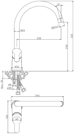 Смеситель для кухни Olive's Toledo 18431TD Хром 