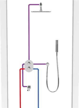 Термостат Ravak Chrome CR 067.00 3 вывода 