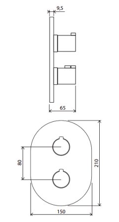 Термостат Ravak Chrome CR 067.00 3 вывода 
