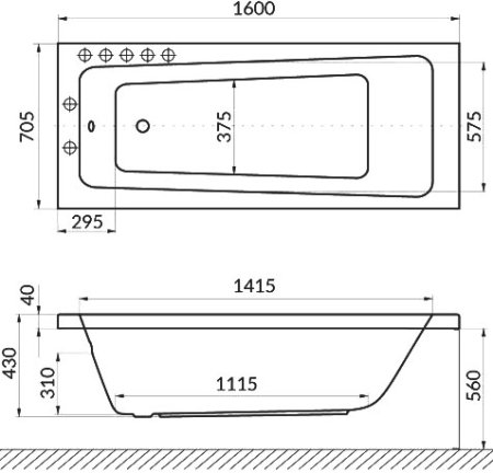 Акриловая ванна Excellent Ava WAEX.AVA16.RELAX 160x70 