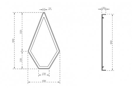 Зеркало Abber Stein 45 AS6611R с подсветкой с многофункциональной панелью 