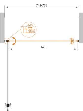 Душевая дверь в нишу Cezares Eco B-1-75-C-Cr стекло прозрачное 