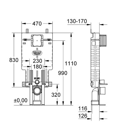 Инсталляция для унитаза Grohe Uniset 38642001 