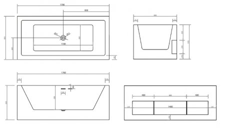 Акриловая ванна ABBER AB9339-1.7 