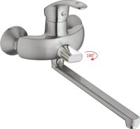 Смеситель однорычажный для ванны длинный HAIBA HB2221-5 сатин