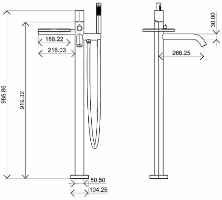 Смеситель для ванны Boheme Stick 129-WCR Белый Хром 