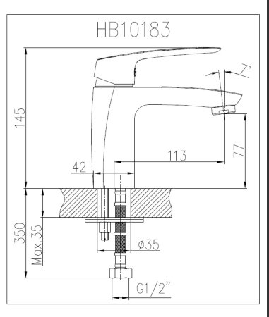 Смеситель однорычажный для раковины HAIBA HB10183 хром 