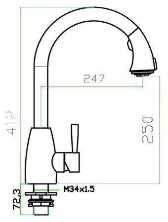 Смеситель для кухонной мойки Zorg Inox Claron 