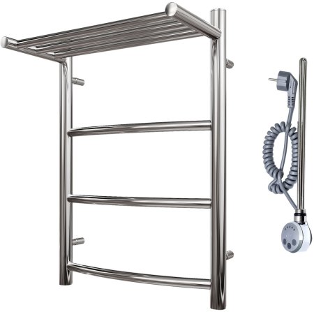 Полотенцесушитель электрический Point Афина PN04146PE П3 400x600 с полкой левый/правый, хром 