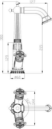 Смеситель Zorg Antic A 1005U-SL для раковины 