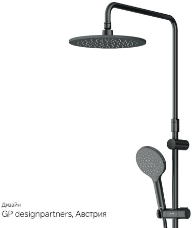 Душевая система AM.PM Like F0780422 с термостатом Черная матовая 
