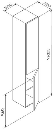 Шкаф пенал AM.PM Gem 30 R M90CHR0306BM подвесной Черный матовый 