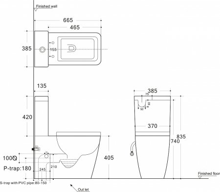 Унитаз-компакт Aquanet Tavr 