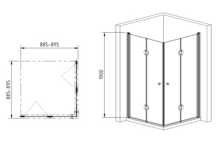 Душевой уголок Gemy Dutch Windmill S37193C-S37193C 