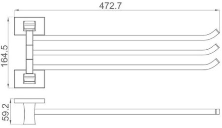 Полотенцедержатель Gappo G0713-6 поворотный Черный матовый 