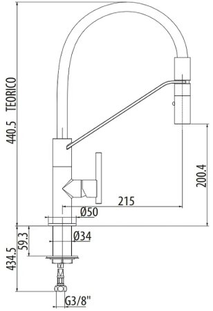 Смеситель для кухни Gattoni Linea 34 0715/PCC0 Хром 