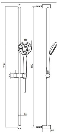 Душевой гарнитур Gattoni Programma Doccia 1086/PDC0 Хром 