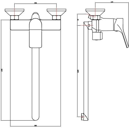Смеситель для ванны и душа ESKO EIGER (EG 31) 
