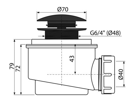 Сифон для поддона AlcaPlast A465BLACK-50 