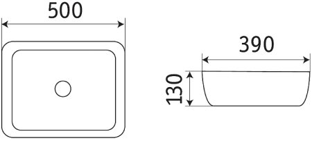 Раковина-чаша CeramaLux 50 2105B Черная глянцевая 