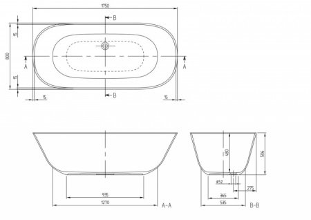 Акриловая ванна Villeroy & Boch Theano UBQ175ANH7F200V-01 