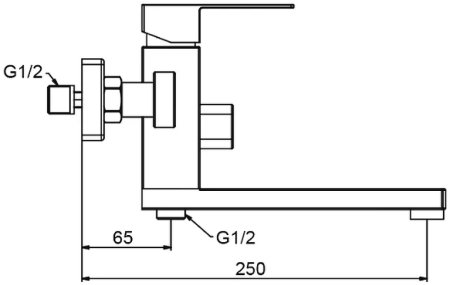 Смеситель для ванны Frap H802-6 F32802-6 универсальный Черный матовый 