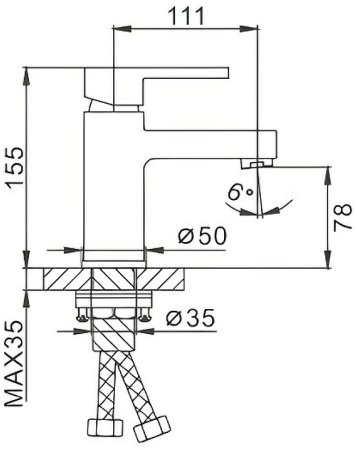 Смеситель для раковины Frap H72 F1072 Хром 