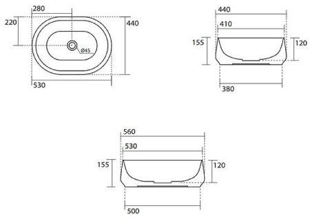 Раковина-чаша Kerasan F10 56 460511 Зеленая матовая 