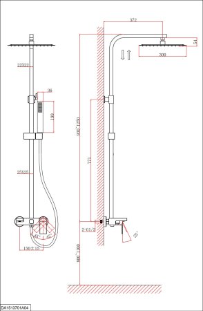 Душевая система D&KBayern.Liszt (DA1513705A04) 
